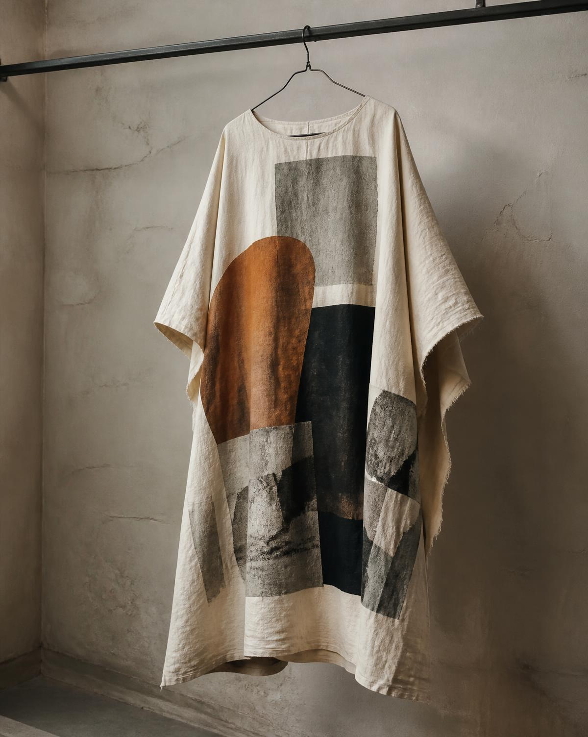 Wearable art piece in raw cotton